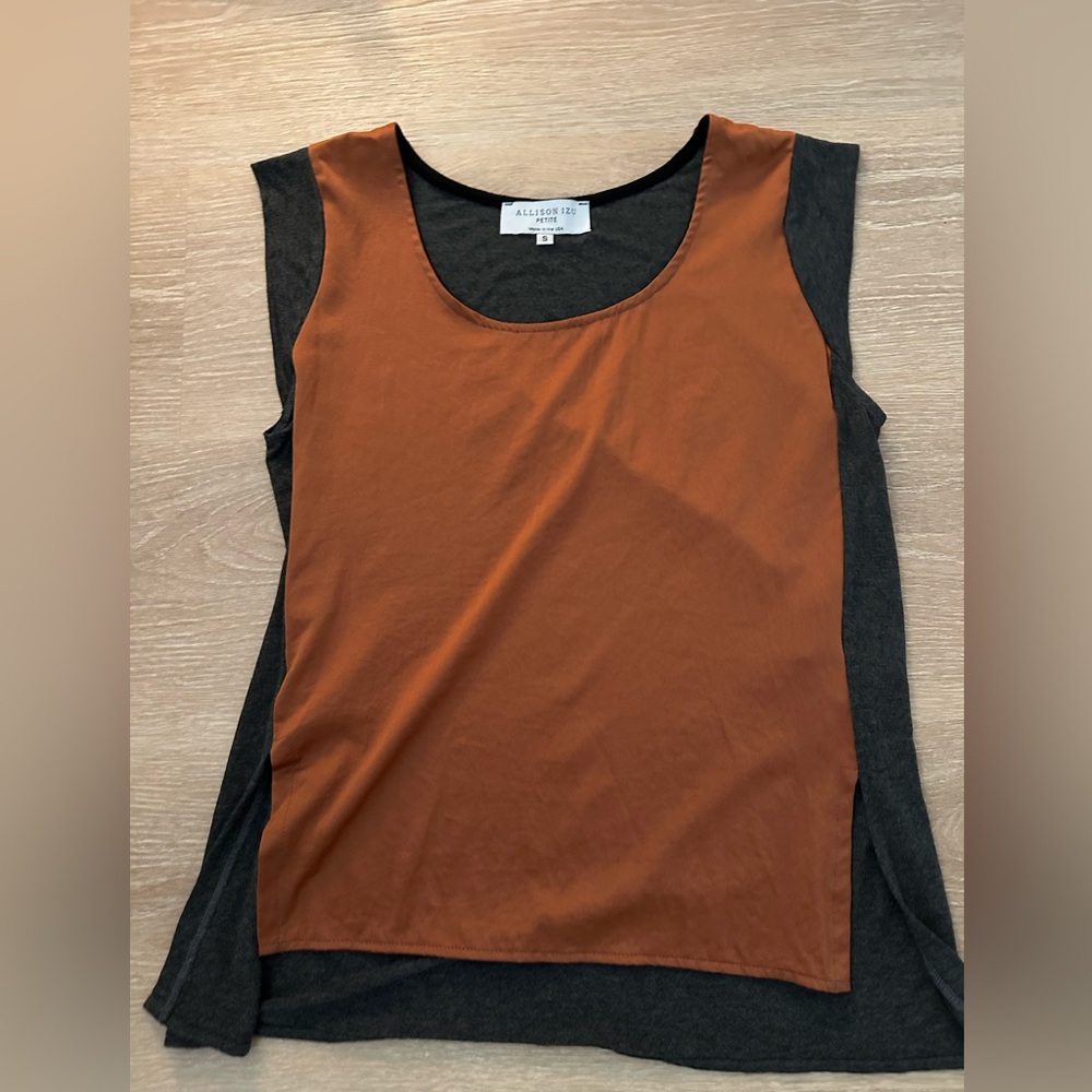 Allison Izu bronze and dark gray Top